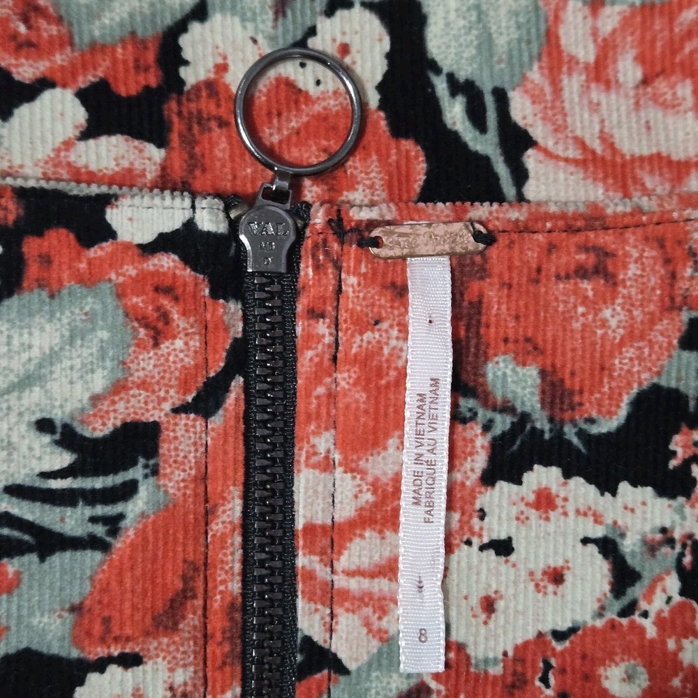 Free People Kapowski Floral Mini Dress Sz 8 Black Red Boho Romantic Cottagecore - Picture 15 of 16